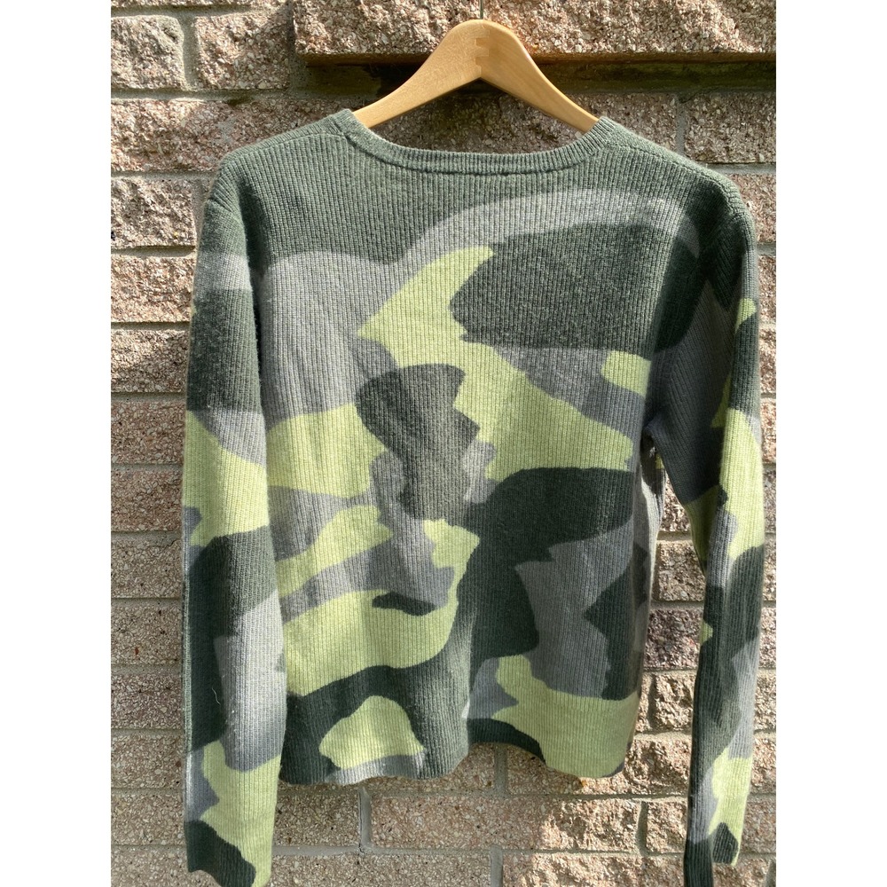The Cashmere Project Sweater Camo Ribbed Knit M Green 100% Cashmere Gorpcore Lux - Picture 6 of 6